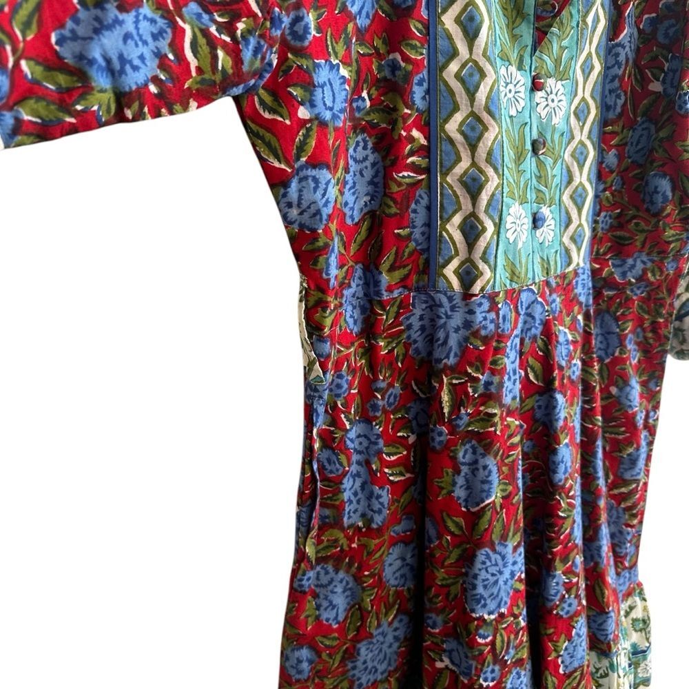 Sue Sartor Floral Flounce Midi Dress size XS - Picture 6 of 11